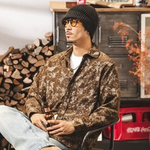 Американская жаккардовая рубашка в стиле ретро с длинными рукавами на весну и осень ,модный бренд, винтажная повседневная рубашка