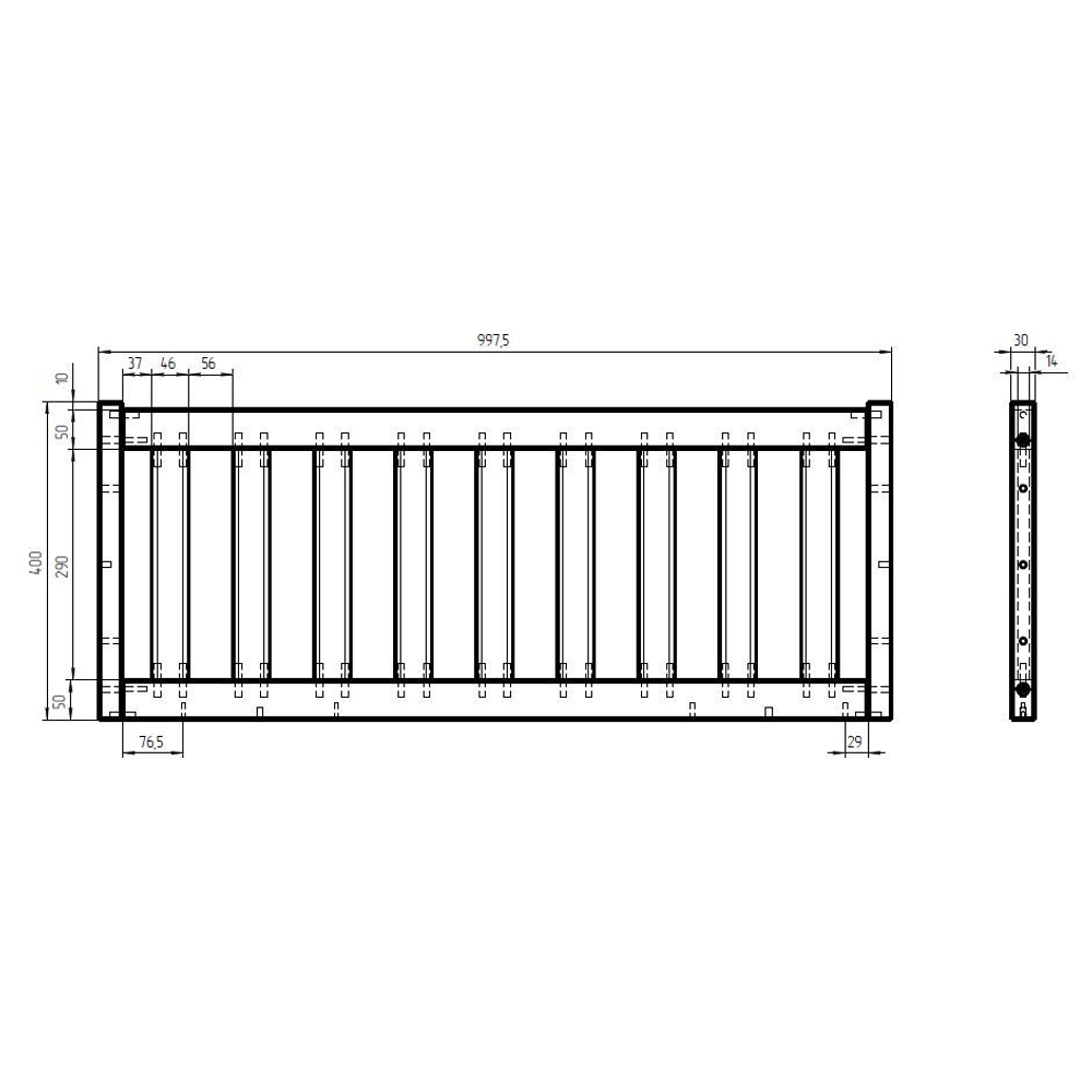Бортик для кровати односпальной 90х200 Буфалина от падения из массива сосны, белый
