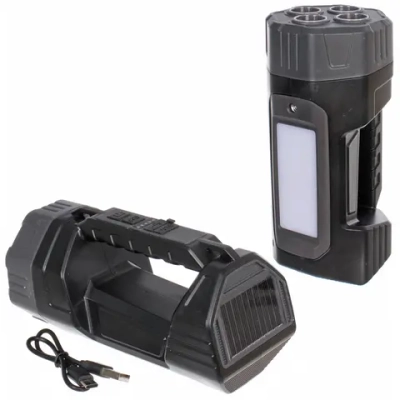 Фонарь ручной 6 режимов 4LED+COB, аккумуляторная батарея 1800mAh USB JB2680