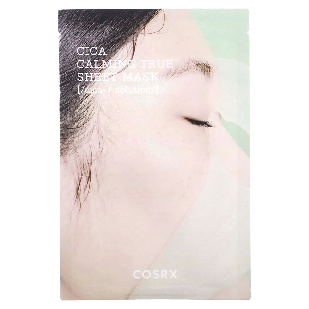 CosRx, Pure Fit, Cica Calming True, успокаивающая тканевая маска, 1 шт., 21 мл (0,71 жидк. унции)