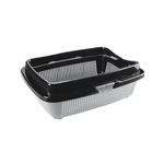 Туалет для кошек полная комплектация черный-серебро