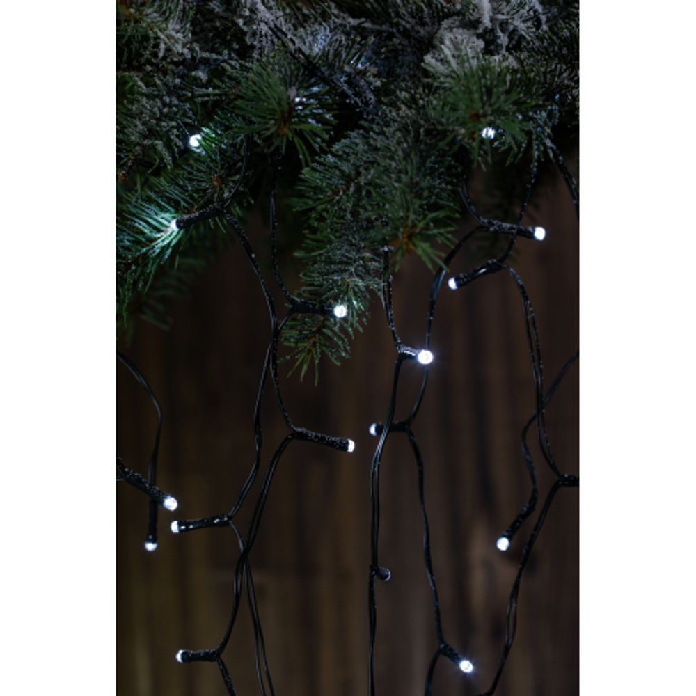 Садовая гирлянда ЭРА ERASF22-29 на солнечной батарее Бахрома холодный свет 2,4Х0,5м