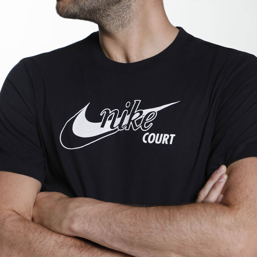 Мужское теннисное поло Nike Dri-Fit Swoosh T-Shirt Men - Black, White