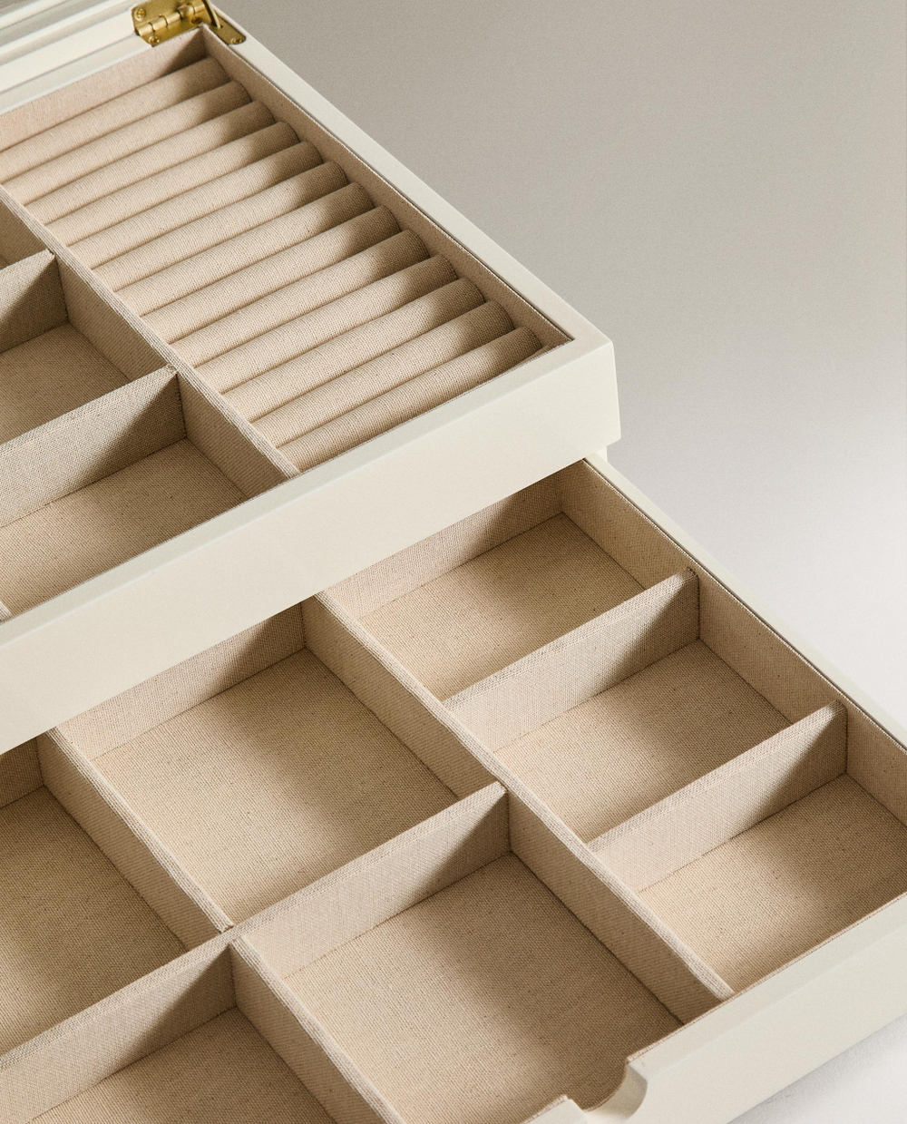 Zara Home Шкатулка изо льна, цвет белый, 36 см