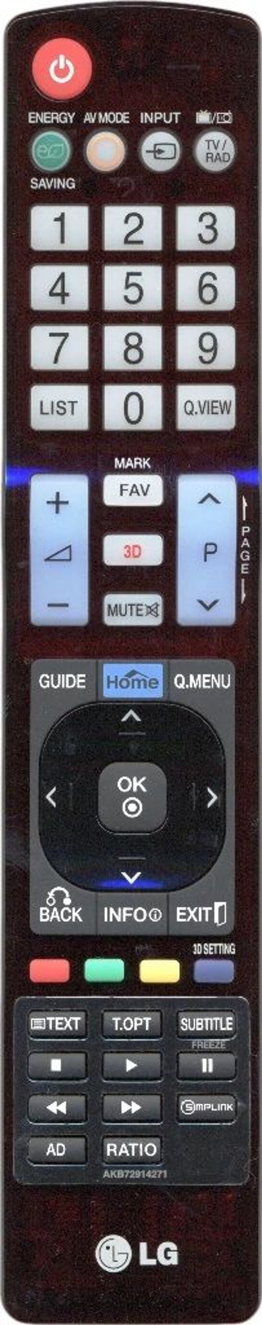 Пульт LG AKB72914271 оригинальный