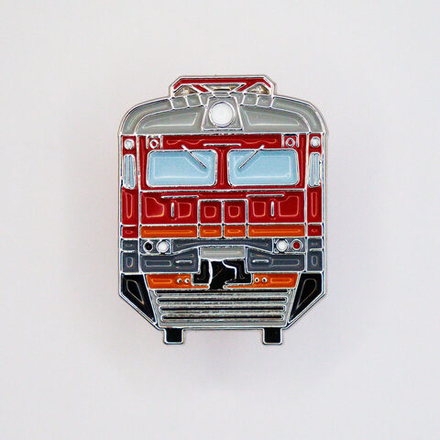 Значок электропоезд ЭД2Т, ЭД9Т красно-серый