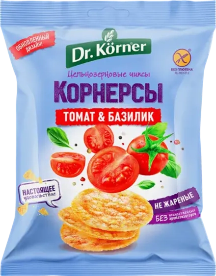 Корнерсы Dr.Korner Кукурузно-рисовые с томатом и базиликом 50г