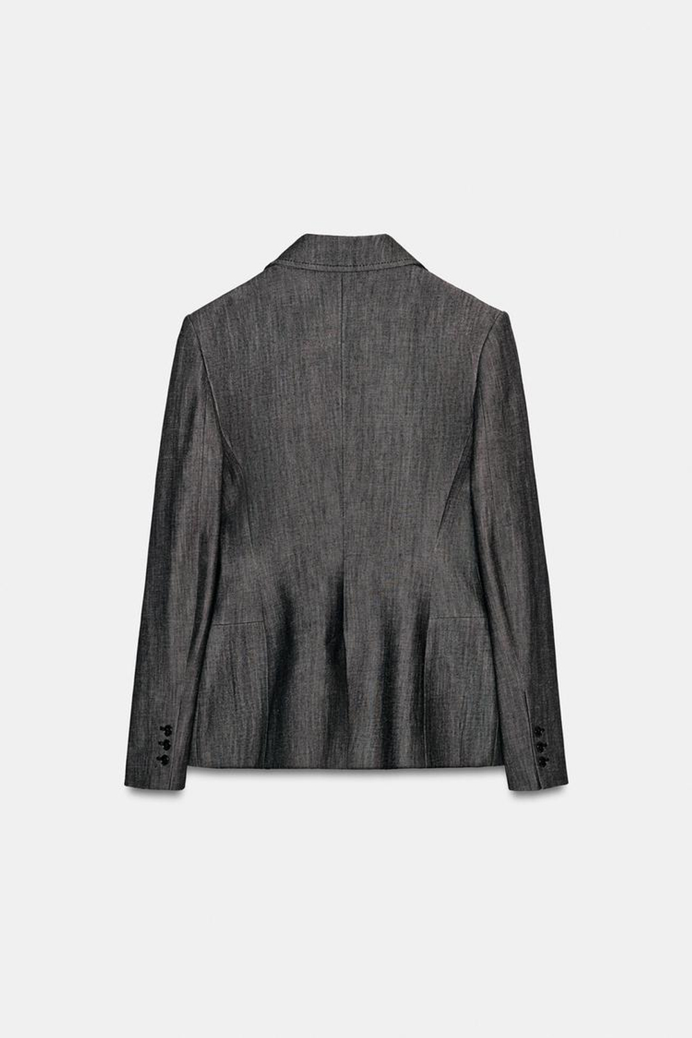 ZARA ДЖИНСОВЫЙ БЛЕЙЗЕР ZW COLLECTION, ЧЕРНЫЙ