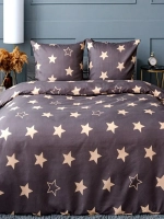 Постельное белье 1,5 полисатин Павлайн Коричневые звезды 6202/1