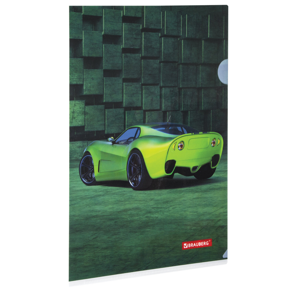 Папка-уголок BRAUBERG "SPORT CAR" А4 150 мкм цветная печать (12 штук в упаковке)