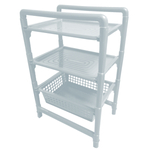 Этажерка 2 полки + 1 ящик цвет белый мрамор Б01.050.02СБ\-00-09-9016-11