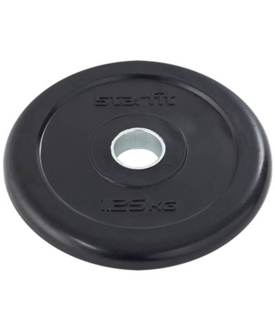 Диск обрезиненный BB-202 d=26 мм, стальная втулка, черный, 1,25 кг