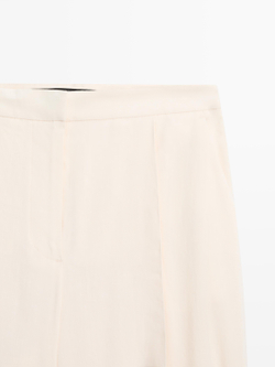 Massimo Dutti Свободные брюки бочкообразного кроя, песочный