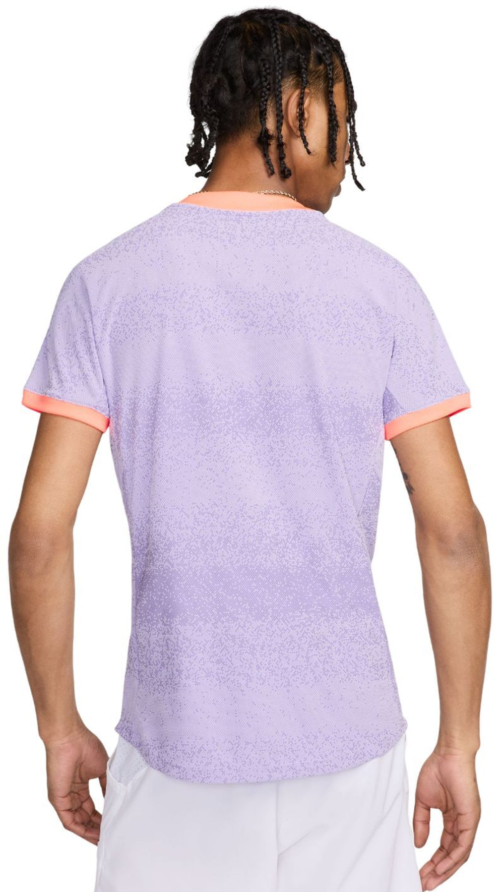 Мужская теннисная футболка Nike Rafa NikeCourt Dri-Fit Short Sleeve Top - lilac bloom/bright mango/white