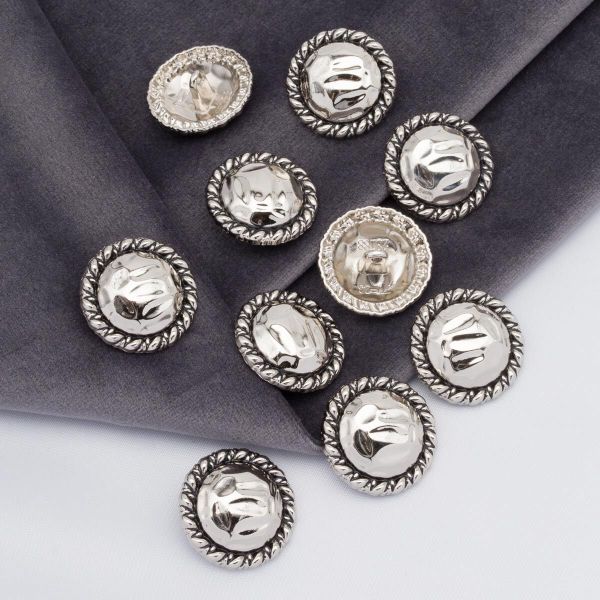 Пуговицы металл на ножке 36L=23 мм, Silver (серебристый), 10 шт, MP01