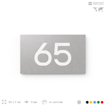 Табличка с номером 65 на дверь квартиры, для офиса, кабинета, аудитории, склада, серая 120х70 мм, Айдентика Технолоджи