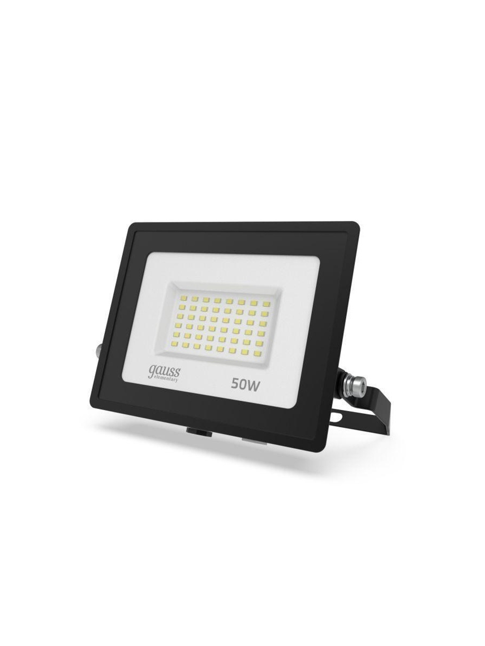 Прожектор светодиодный Elementary 50Вт 6500К IP65 4250лм 200-240В ДО ПРОМО G2 черн. GAUSS 613100350P
