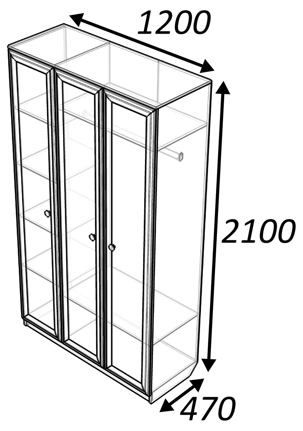 Классика Шкаф трехдверный 3.0