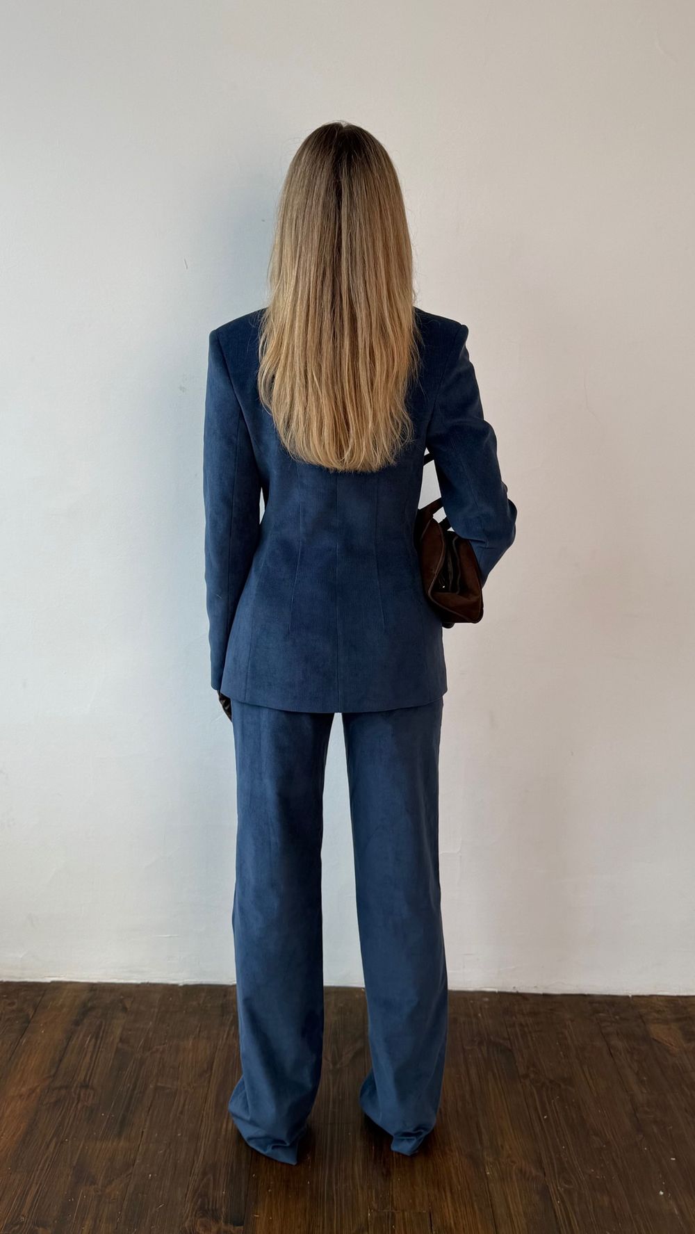 Брюки вельветовые голубые