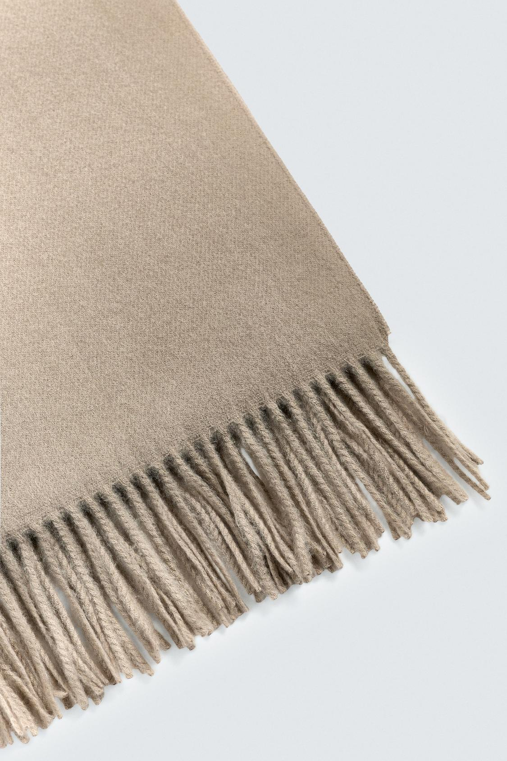 ZARA ШАРФ С БАХРОМОЙ, СЕРО-КОРИЧНЕВЫЙ