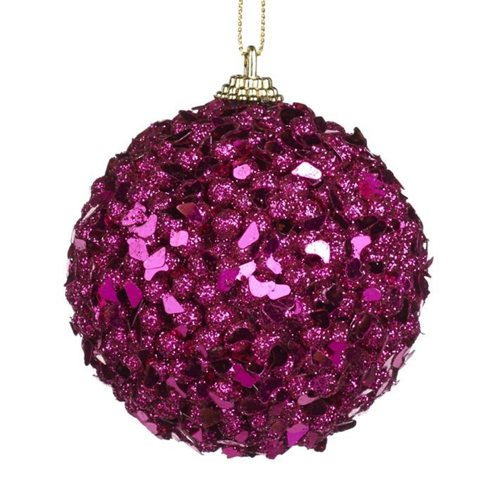 Шар 8см Goodwill Glitter Foil Ball Hot Pink ярко-розовый