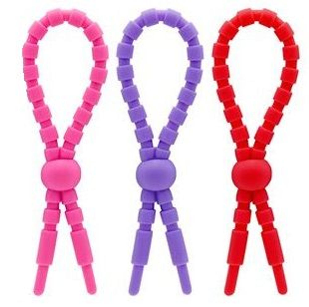 Набор из трех лассо для пениса Elastic Erection (Цвет: разноцветный)