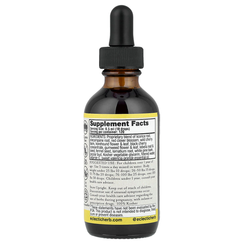 Eclectic Herb, Kids Herbs, травяной эликсир от кашля для детей, со вкусом черной вишни, 60 мл (2 жидк. унции)