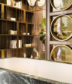 Смеситель для ванны Gessi Venti20 на 3 отверстия: излив, переключатель, шланг, лейка