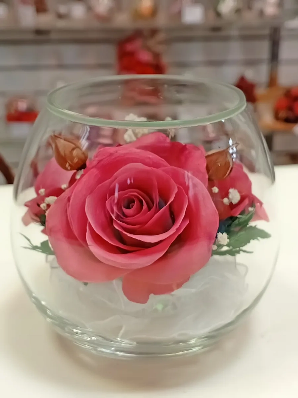 натуральные цветы в стекле, вакуум