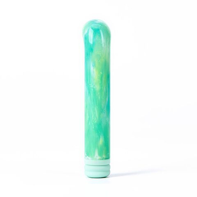 Зеленый компактный вибратор из стекла Magic Cane - 12 см. (Цвет: зеленый)