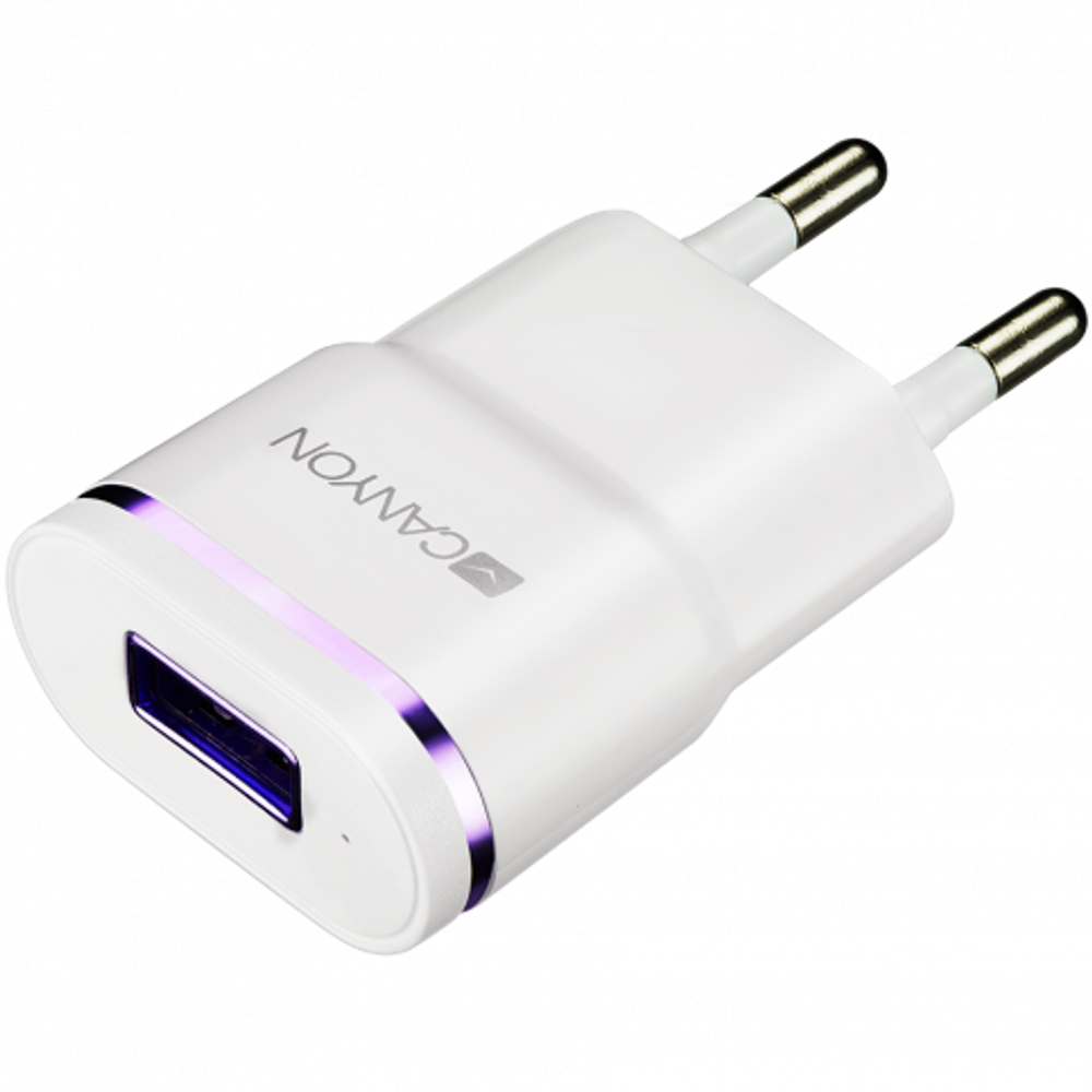 Canyon Universal 1xUSB AC charger (in wall) with over-voltage protection, plus light Адаптер питания