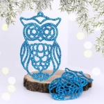 Подвеска «Мудрая сова» 10 см (набор 2 шт), голубой