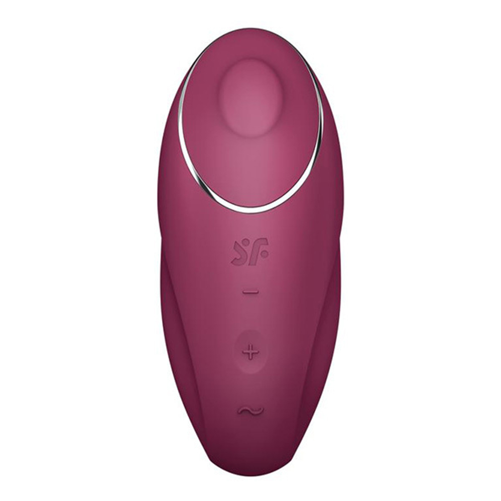 Малиновый вибростимулятор 11см Satisfyer Tap & Climax 1
