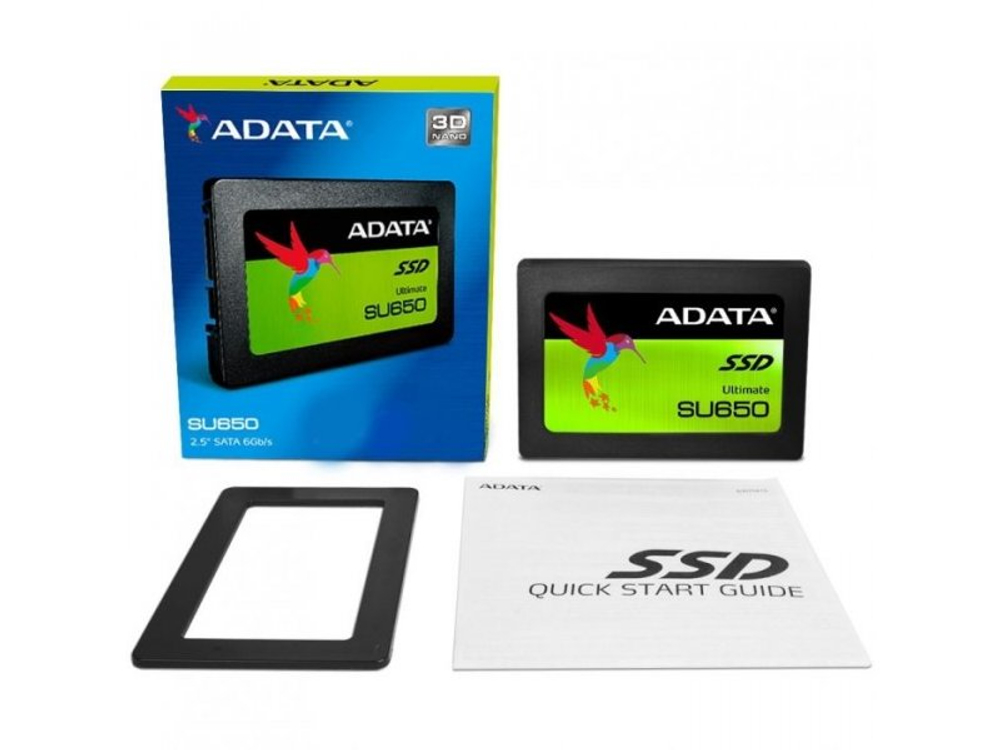 SSD накопитель ADATA Ultimate SU650 960ГБ, 2.5" SATA, SATA III, [ASU650SS-960GT-R]
