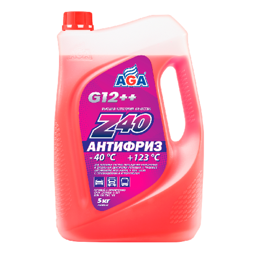 ОЖ Антифриз готовый AGA Z-40 G12++ красный (5кг)