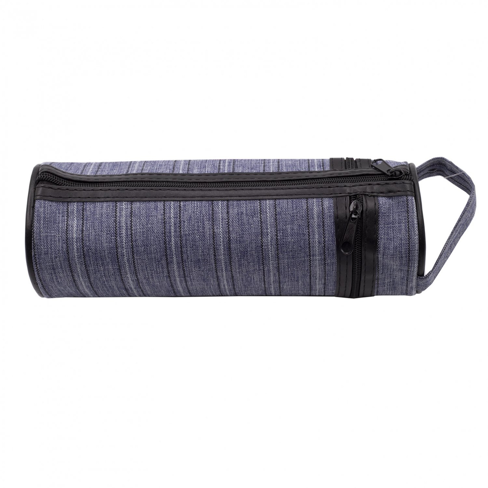 Пенал - тубус Alingar, ткань, 2 молнии, петля, 70 х 200 мм, "Джинс", ассорти (темно-серая джинсовая ткань)