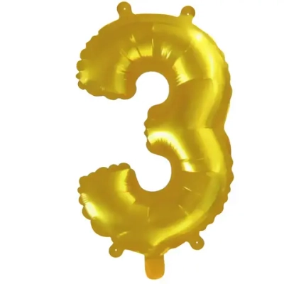 Шар фольгированный 81 см “Цифра 3” (золото)