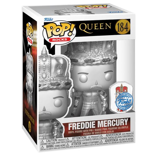 Фигурка Funko POP! Rocks Queen Freddie Mercury King (MT) w/Pin (Exc) (184) 68953 / Фигурка Фанко ПОП! в виде британского певца, Фредди Меркьюри