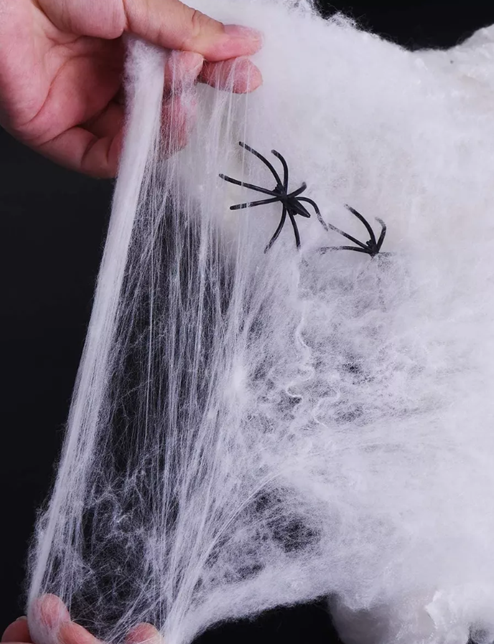 Белая паутина с двумя пауками, 1*1 м