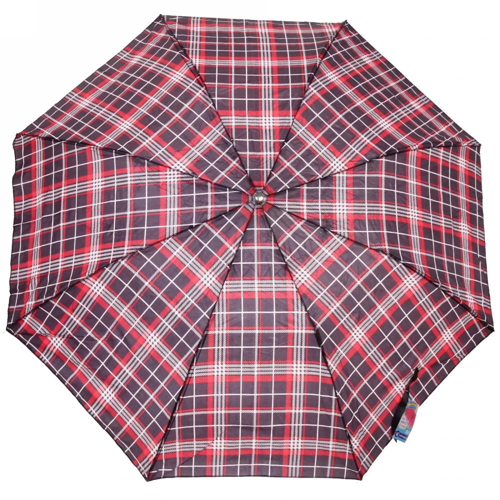 Зонт мужской полуавтомат «Ультрамарин - Клетка», d-100см, цвет микс, ручка крючок, длина в слож. виде 42см