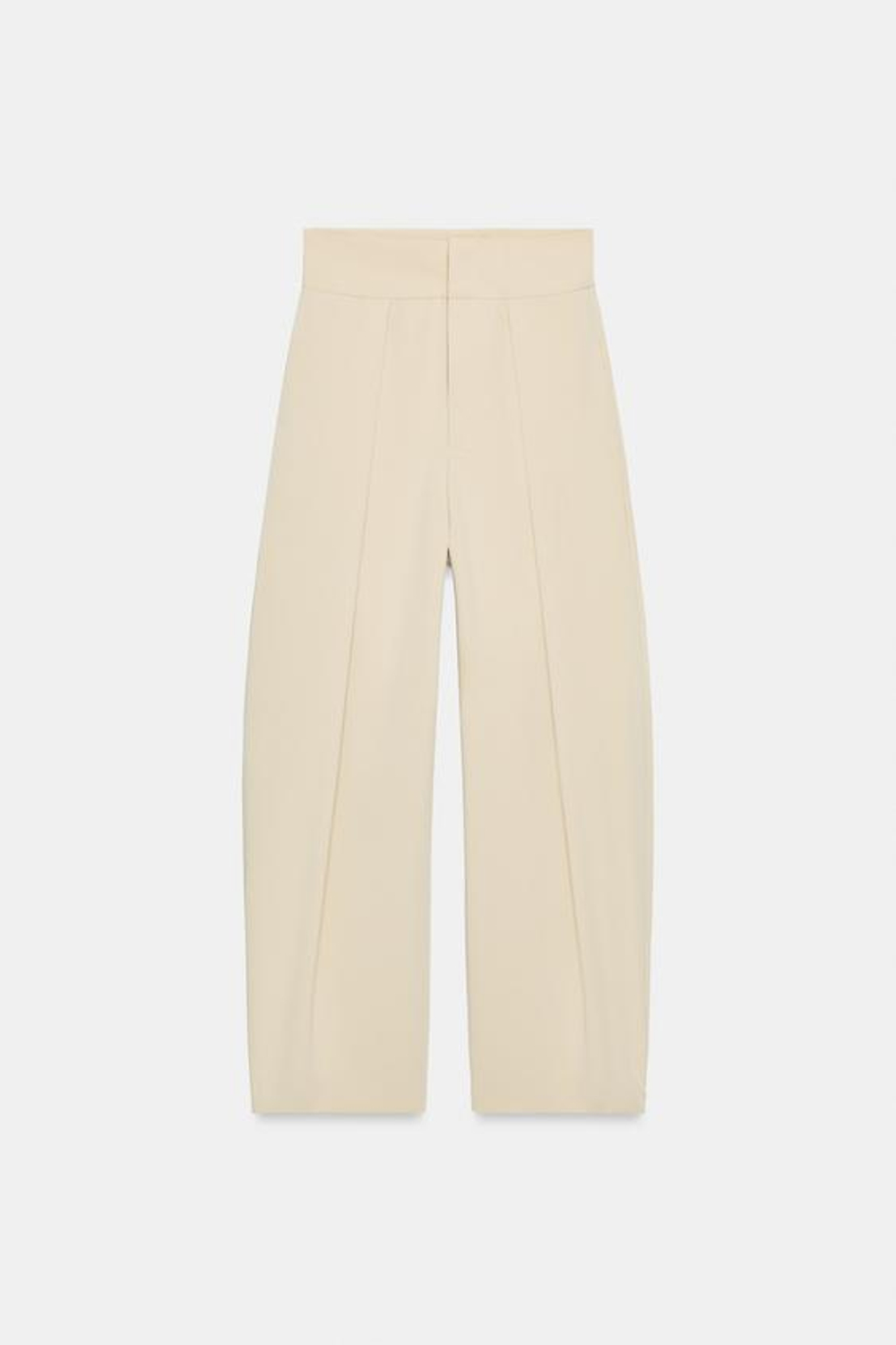 ZARA БРЮКИ BALLOON С ЗАЩИПАМИ, БЕЖЕВЫЙ