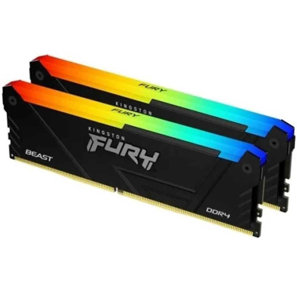 Модуль памяти DIMM DDR4 32GB, 3600Mhz, 2x16GB, Kingston FURY Beast RGB (KF436C18BB2AK2/32)