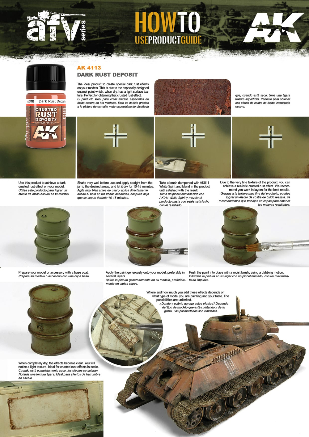 Эмалевый эффект ржавчины AK Interactive - Dark Rust Deposits 35ml