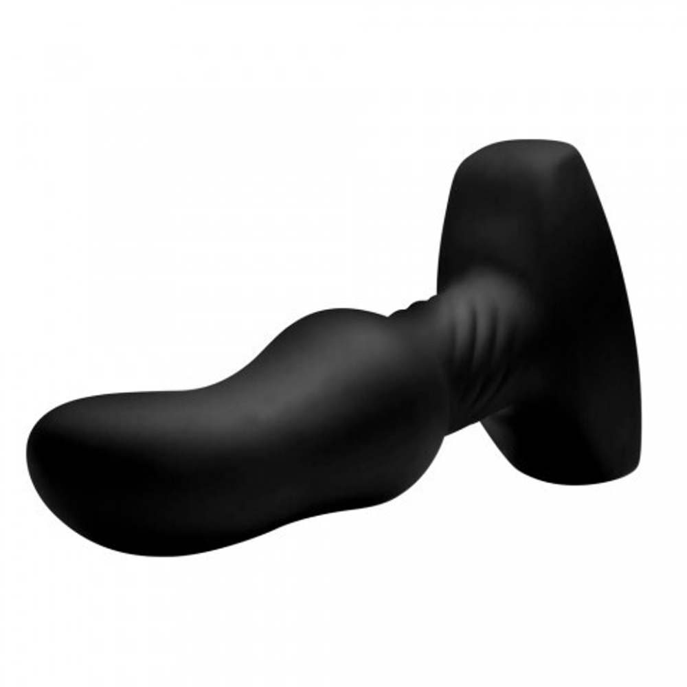 Анальная вибропробка с дистанционным управлением Rimmers Slim M Curved Rimming Plug, черный, 13.9х3.8 см