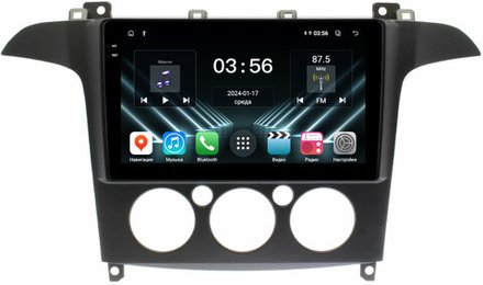 Магнитола для Ford S-Max, Galaxy 2 2006-2015 (кондиционер) - FarCar DX3028M монитор 9.5" IPS на Android 13, 4+64Гб, CarPlay