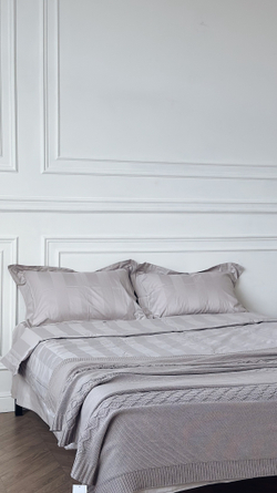 Постельное белье с одеялом из страйп-сатина Ritz | Grey