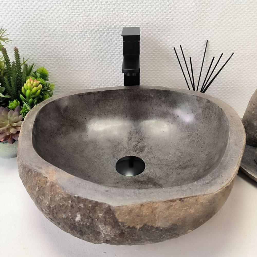 Раковина из речного камня RS-63623 (46*42*15) 0122