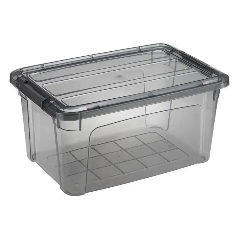 Ящик для хранения с замками КИП 5,7л Черный прозрачный