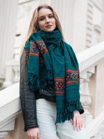 Шаль Куллу (бирюза/полоска)