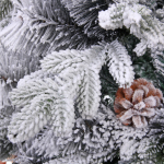 Ёлка «Снежная рапсодия» 210 см, ПВХ+Леска, шишки, белый иней (1100 веток)